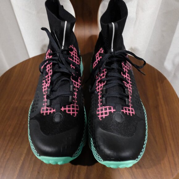 UA HOVR Ridge Trek Trail Running Shoes Mens Under Armour Vibram Black Green - Picture 3 of 7